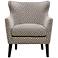 Letti Gray Fabric Wing Club Chair