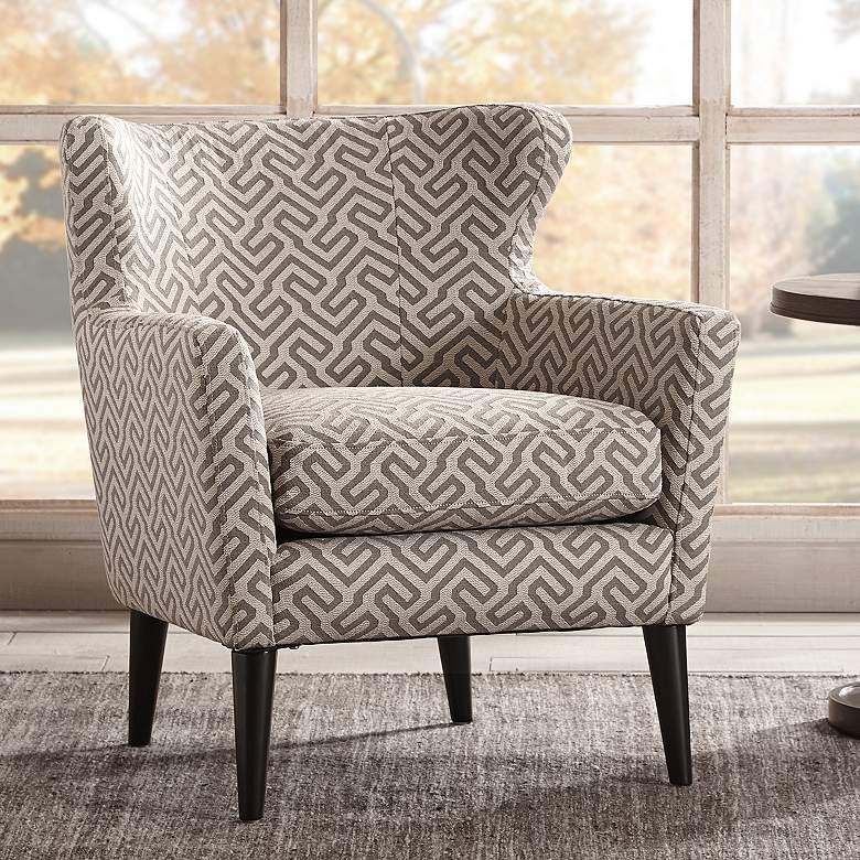 Image 1 Letti Gray Fabric Wing Club Chair