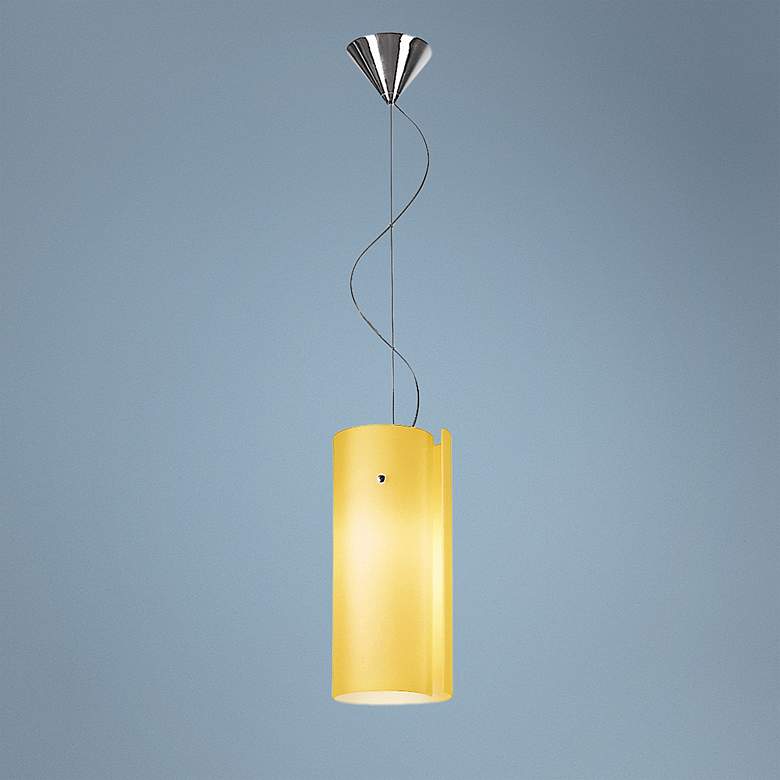 Image 1 Leucos Diane S Satin Amber Glass Mini Pendant Light