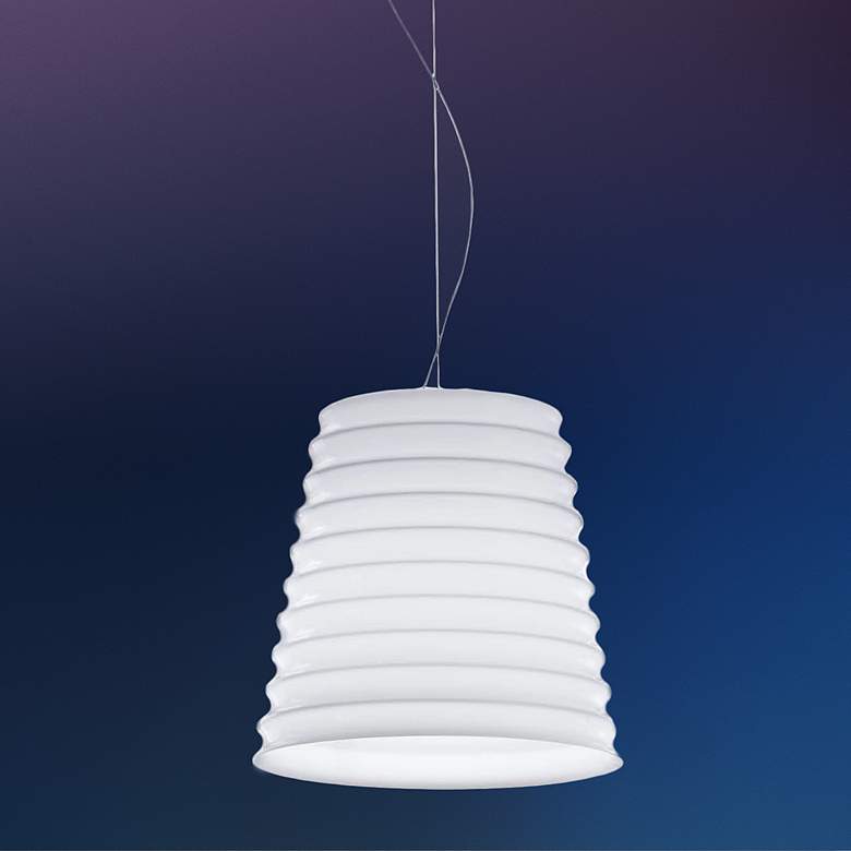 Image 1 Leucos Modulo S22 White Layered Glass Mini Pendant Light