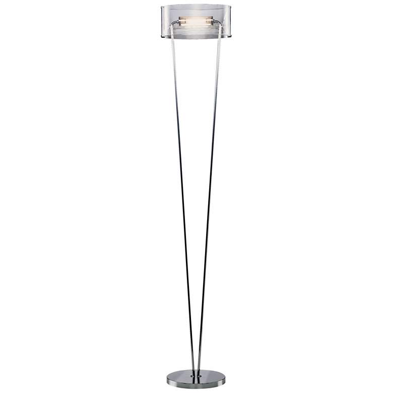 Image 1 Leucos Vittoria Clear Glass and Chrome Floor Lamp