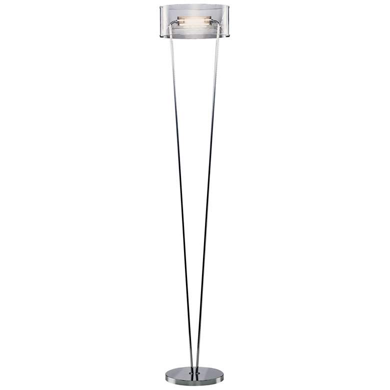Image 1 Leucos Vittoria Clear Glass and Chrome Floor Lamp