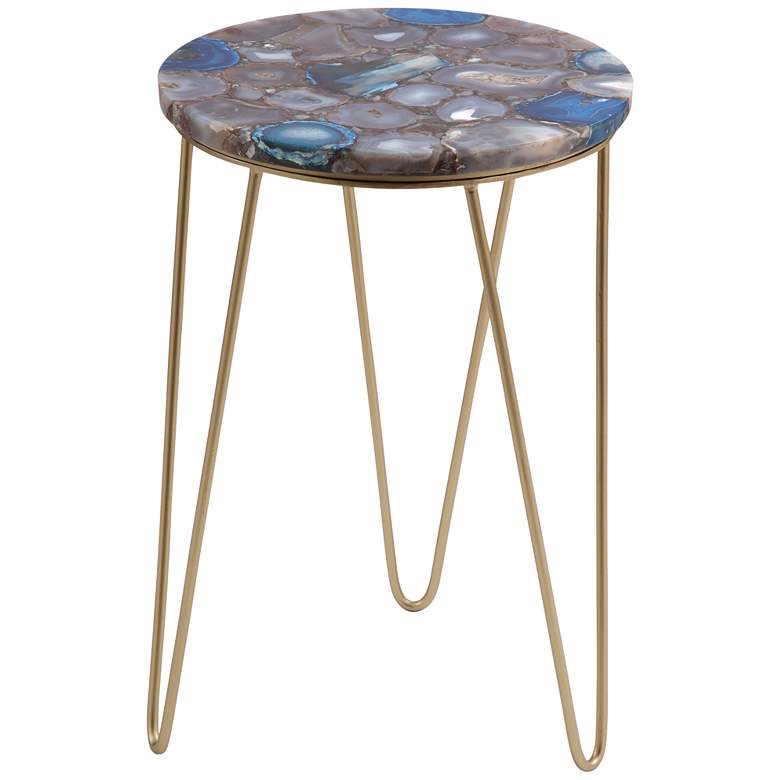 Image 1 Leuris 21" Gold and Agate Accent Table