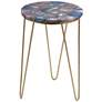 Leuris 21" Gold and Agate Accent Table
