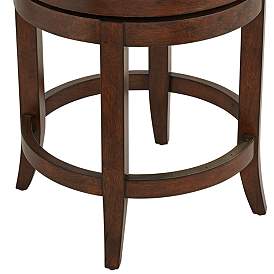Image5 of Lev 24" High Distressed Walnut Linen Counter Stool more views