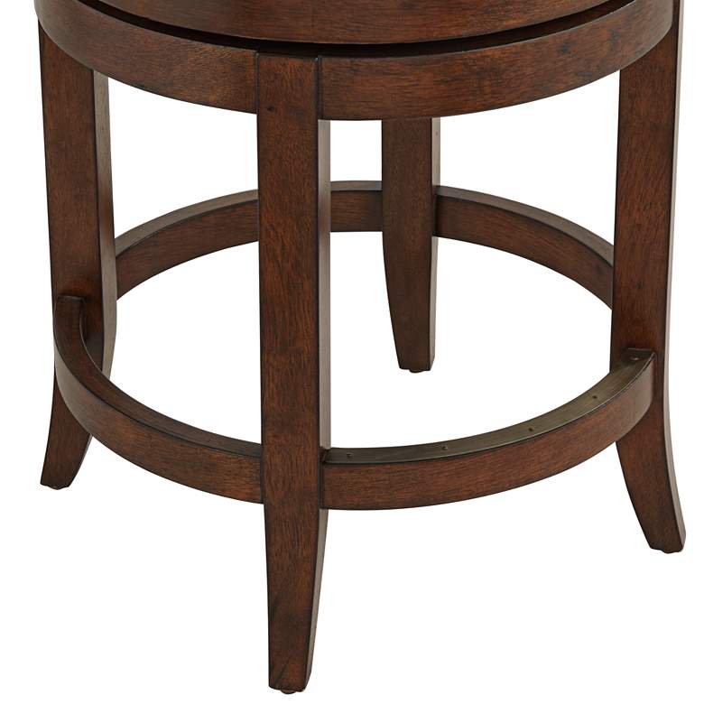 Image 5 Lev 24" High Distressed Walnut Linen Counter Stool more views