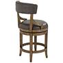 Lev 24" High Vintage Smoke Faux Leather Swivel Counter Stool