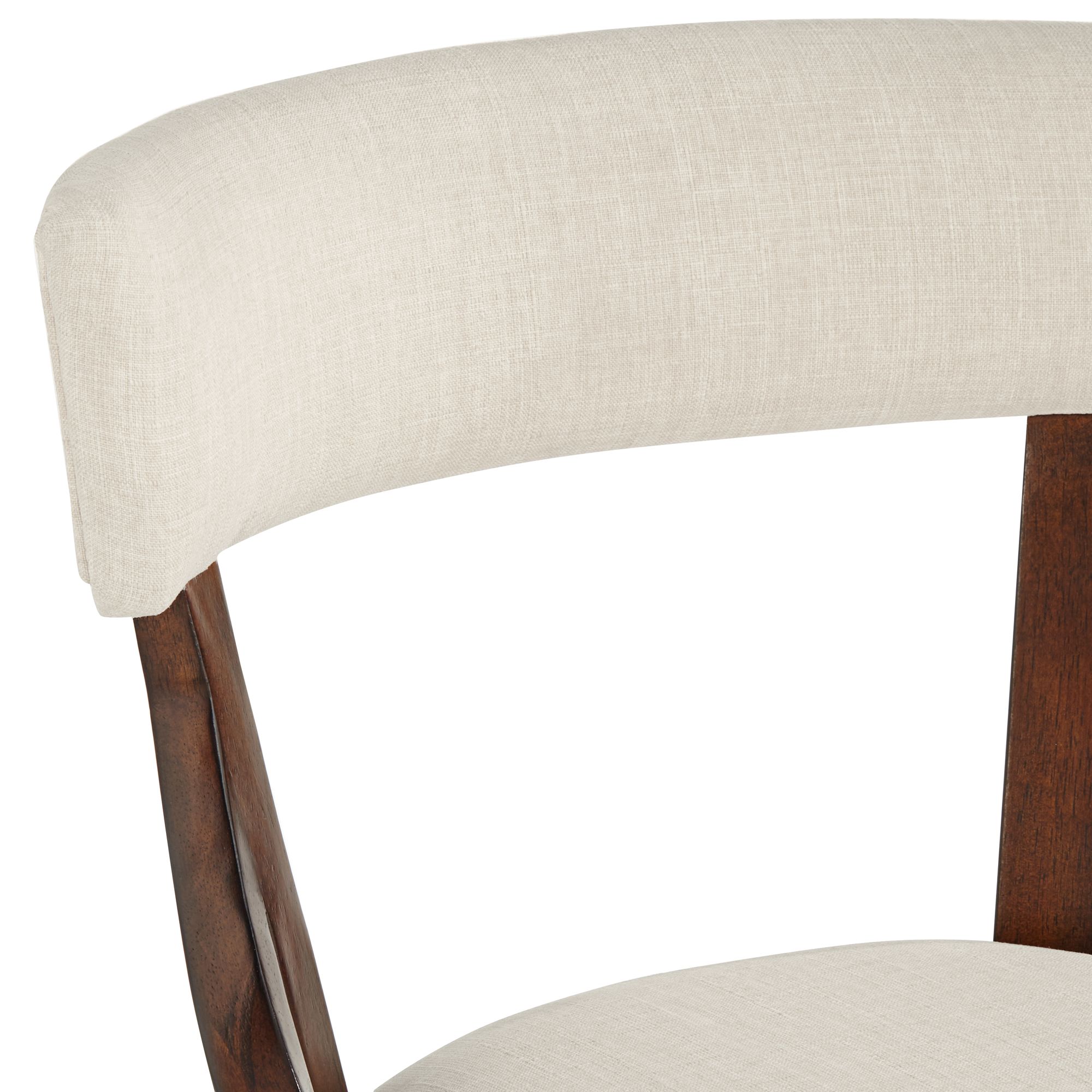 Image 3 Lev 24" Seat Height Distressed Walnut Linen Swivel Counter Stool more views