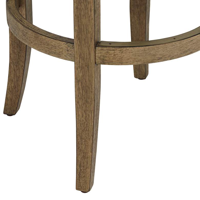 Image 6 Lev 31 1/4" High Vintage Smoke Faux Leather Swivel Bar Stool more views