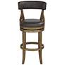 6_Lev 31 1/4" Smoke Faux Leather Swivel Bar Stools Set of 2 more views