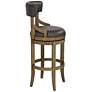 7_Lev 31 1/4" Smoke Faux Leather Swivel Bar Stools Set of 2 more views