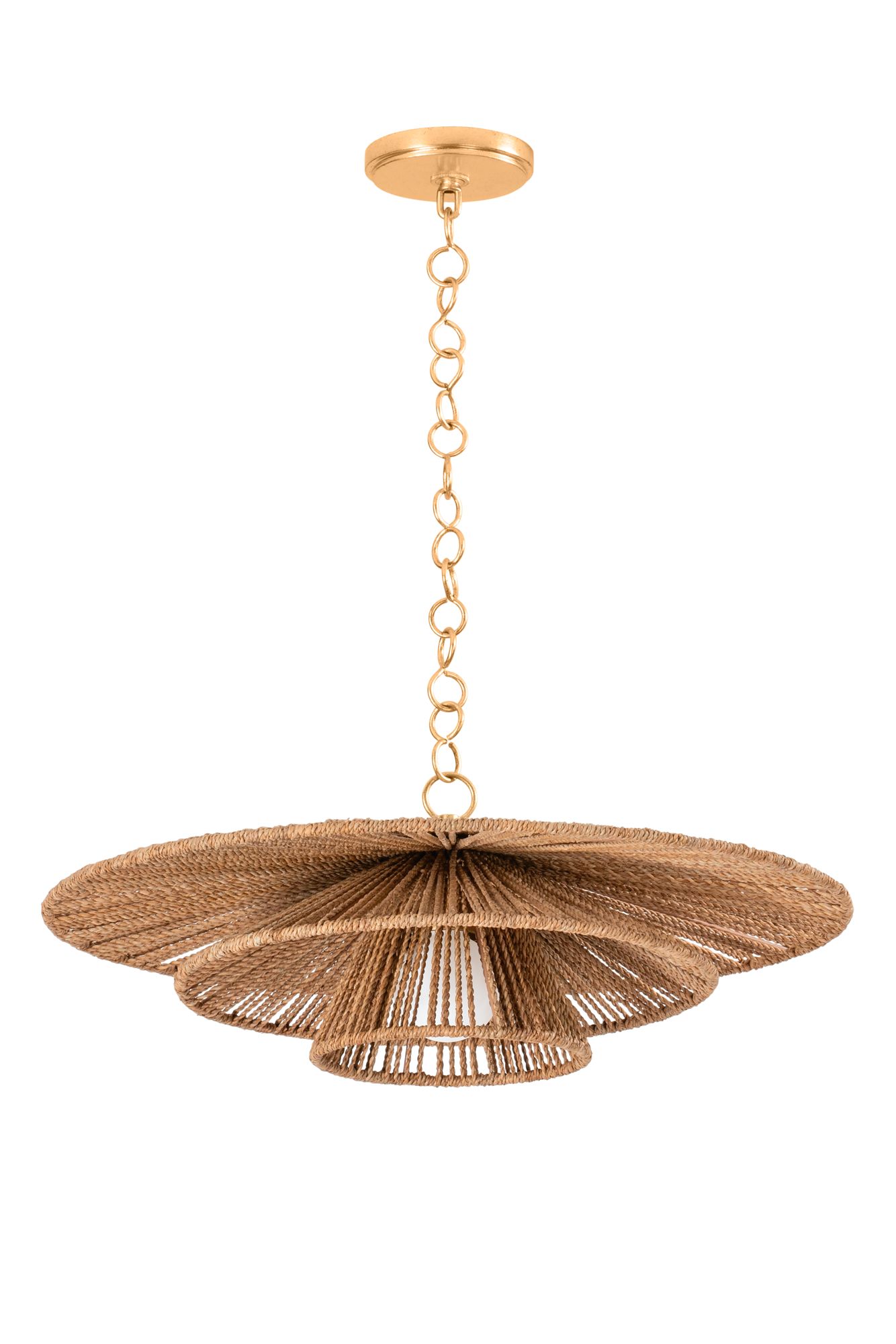 Image 2 Levan 24" Wide Vintage Gold Leaf Pendant Light