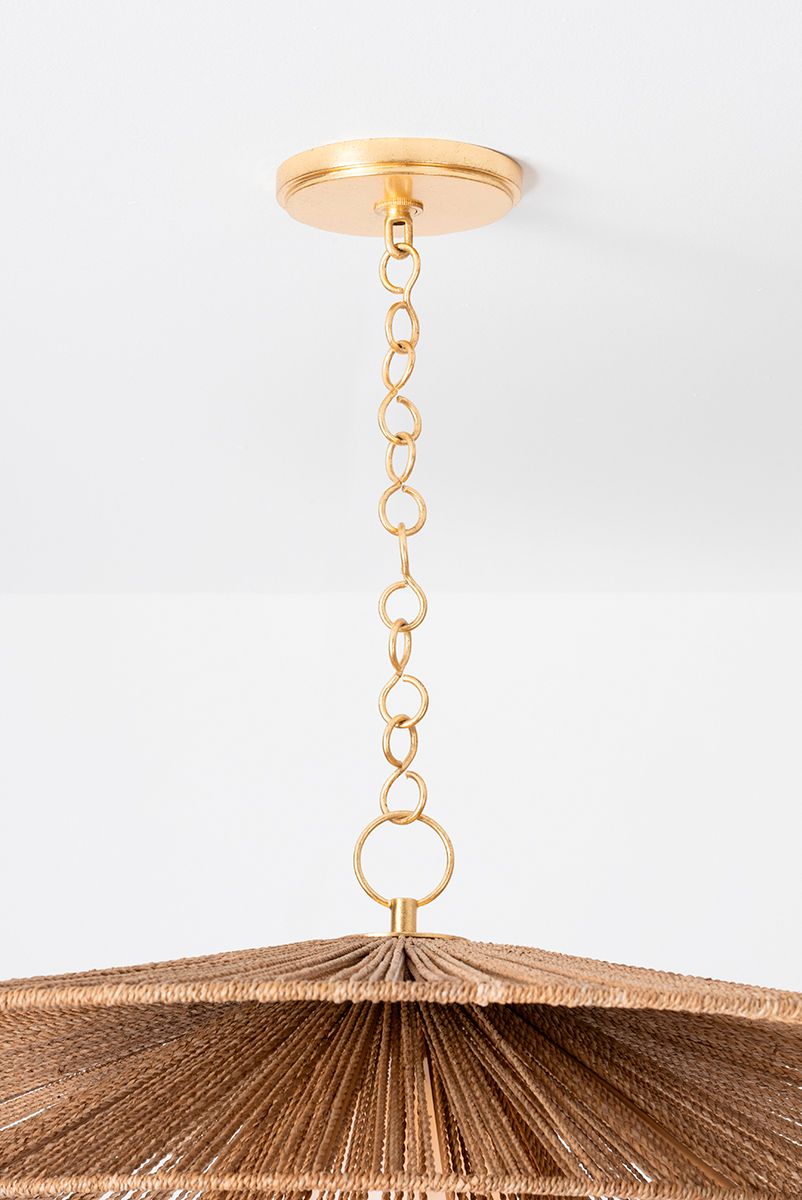 Image 5 Levan 24" Wide Vintage Gold Leaf Pendant Light more views