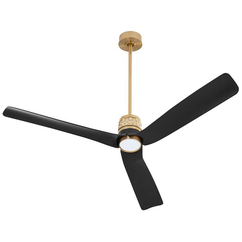Image 1 Levant Ceiling Fan - Aged Brass - Matte Black