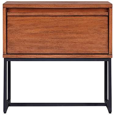 Levi 24" Wide Teak Brown Wood 1-Drawer Nightstand