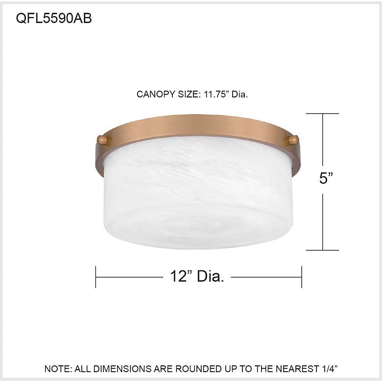 Image 7 Levine 2-Light Aged Brass Flush Mount more views