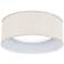 Levine Cream Faux Silk Flushmount 14"W White LED Ceiling Light