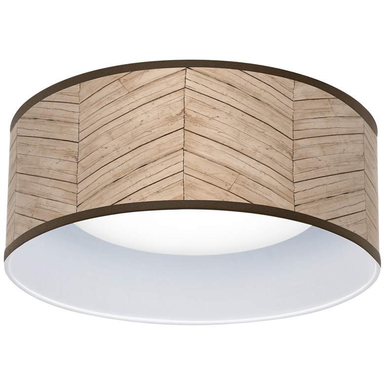 Image 1 Levine Rustic Woodwork 11 inchW White LED Ceiling Light