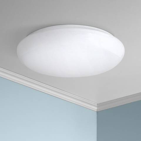 Levine Shallow Flushmount 19 Wide White LED Ceiling Light - #1C032