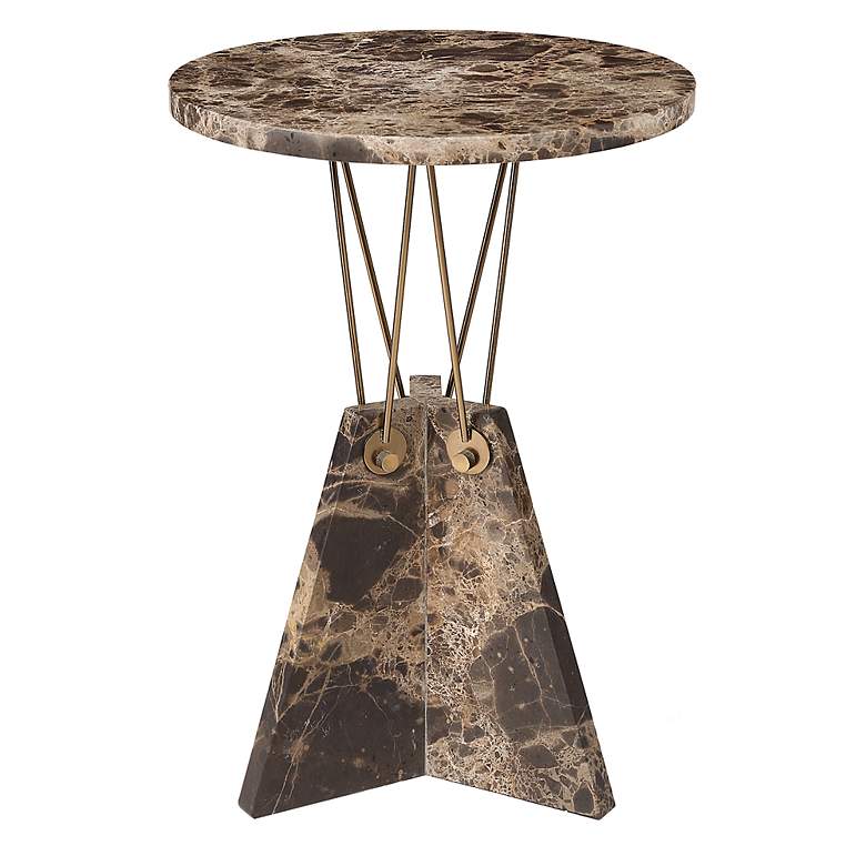 Image 2 Levitate 16" Wide Brown Marble Accent Table