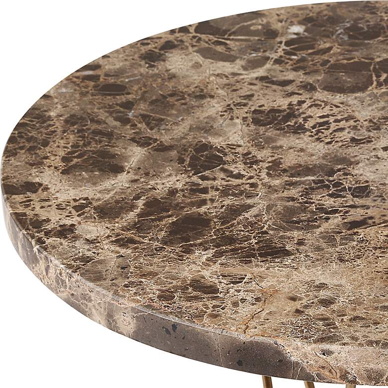 Image 4 Levitate 16" Wide Brown Marble Accent Table more views