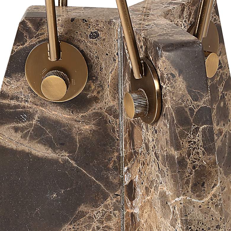 Image 5 Levitate 16" Wide Brown Marble Accent Table more views