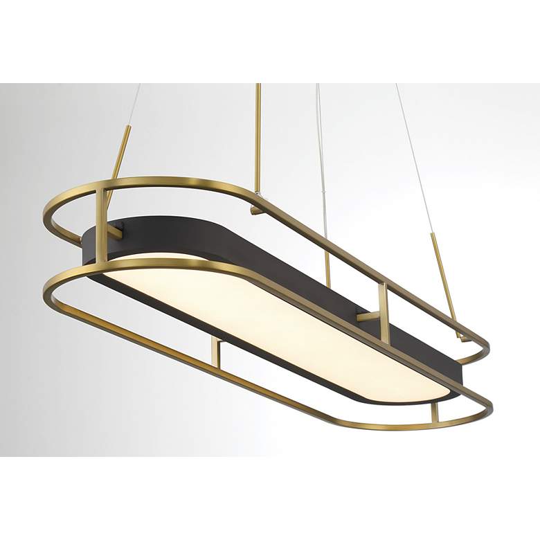 Image 6 Levitation 40"W Sand Coal and Brass LED Island Chandelier more views