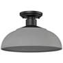 Levitt 13 5/8" Wide Outdoor Semi-flush in Natural Black with Natural G