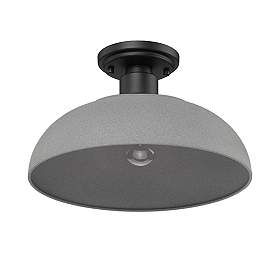Image5 of Levitt 13 5/8" Wide Outdoor Semi-flush in Natural Black with Natural G more views