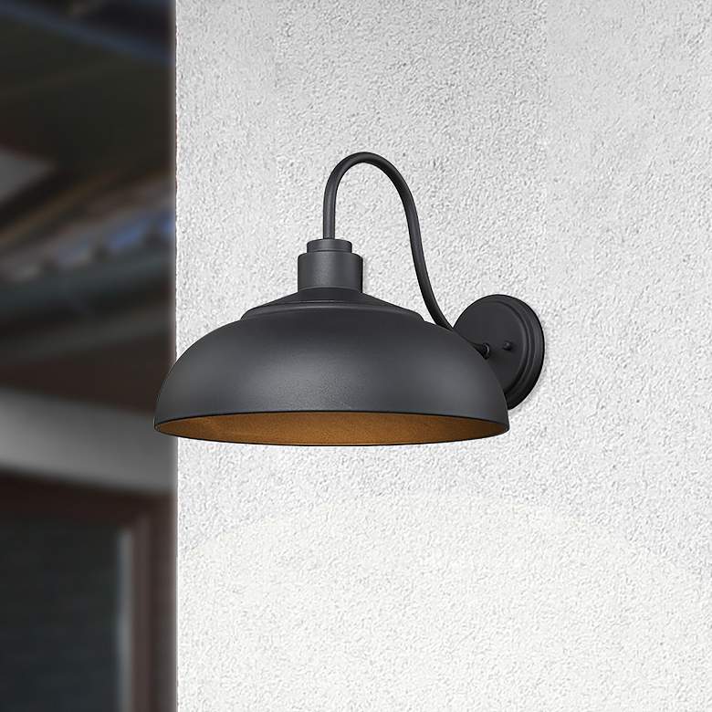 Image 7 Levitt 13 5/8" Wide Outdoor Wall Light in Natural Black with Natural B more views