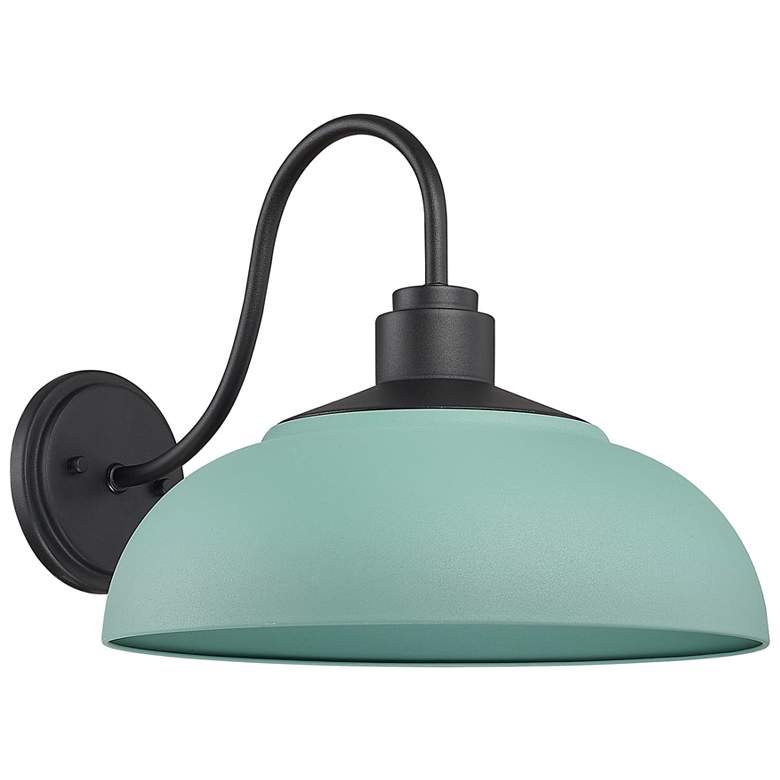 Image 1 Levitt 13 5/8" Wide Outdoor Wall Light in Natural Black with Natural T