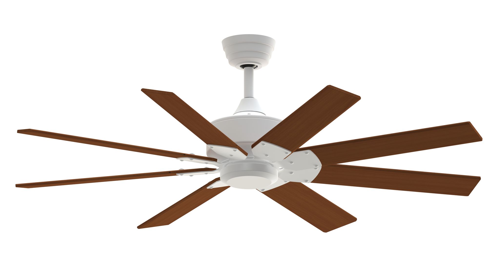 Levon Custom 52 in In/Out Smart Fan - Matte White w/ Dark Walnut Blades