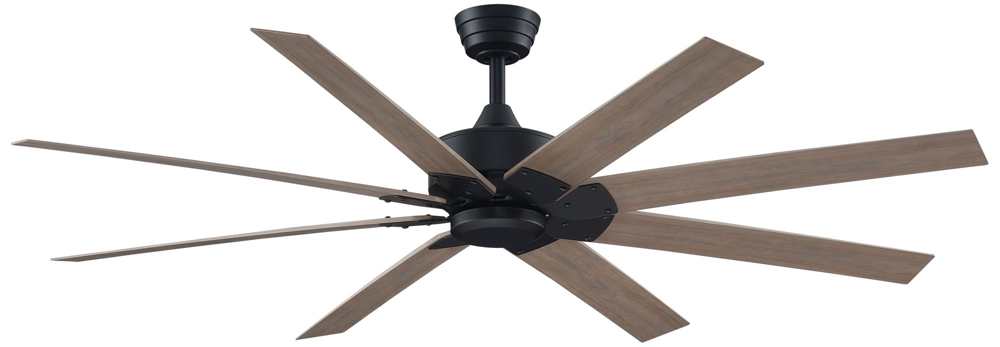 Levon Custom 64 in In/Out Smart Fan - Black w/ Washed Pine Blades