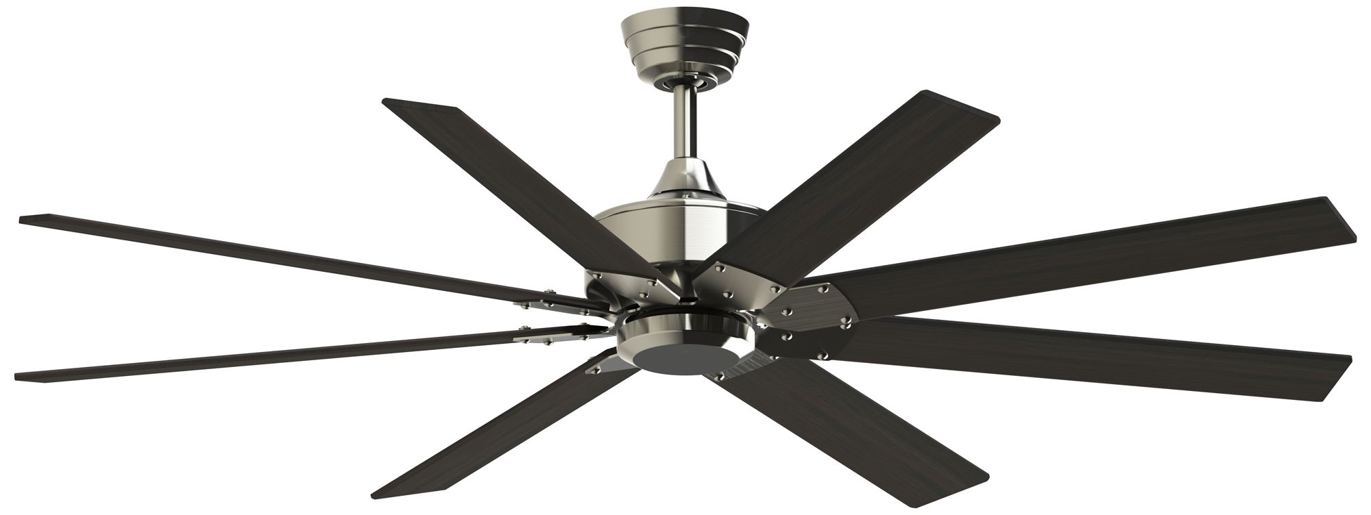 Levon Custom 64 in In/Out Smart Fan - Br. Nickel w/ Dark Walnut Blades