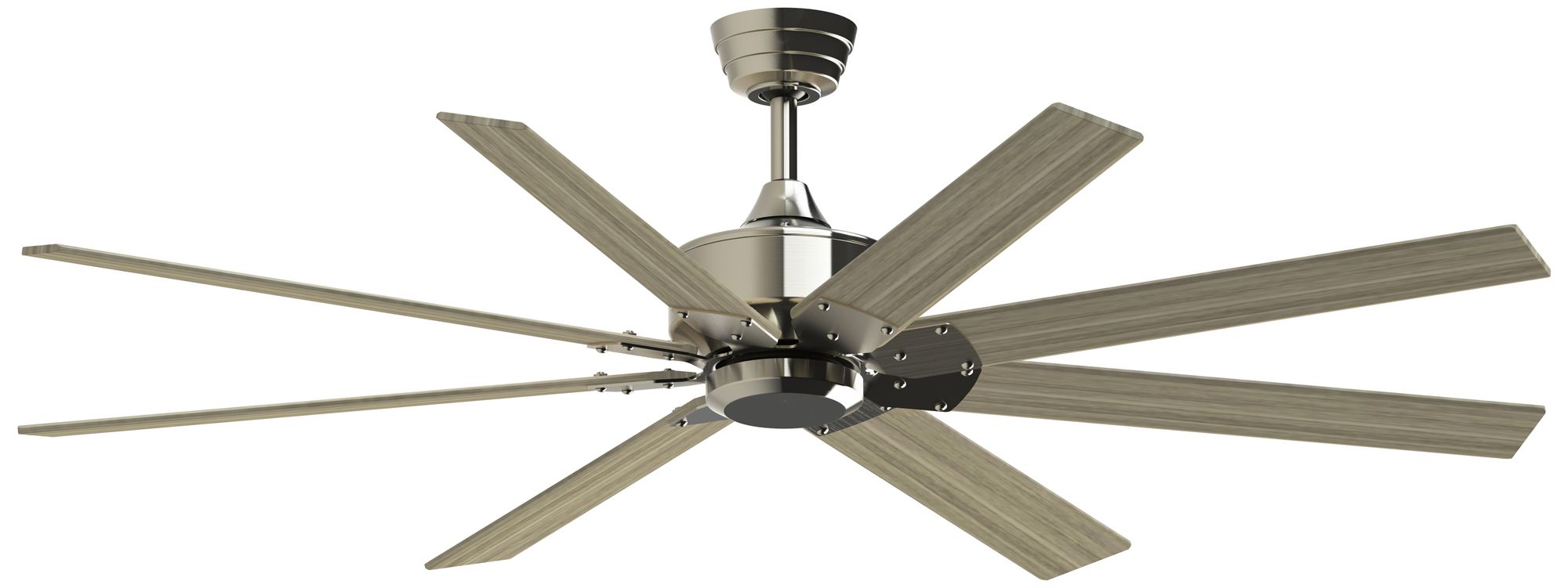Levon Custom 64 in In/Out Smart Fan - Br. Nickel w/ Washed Pine Blades