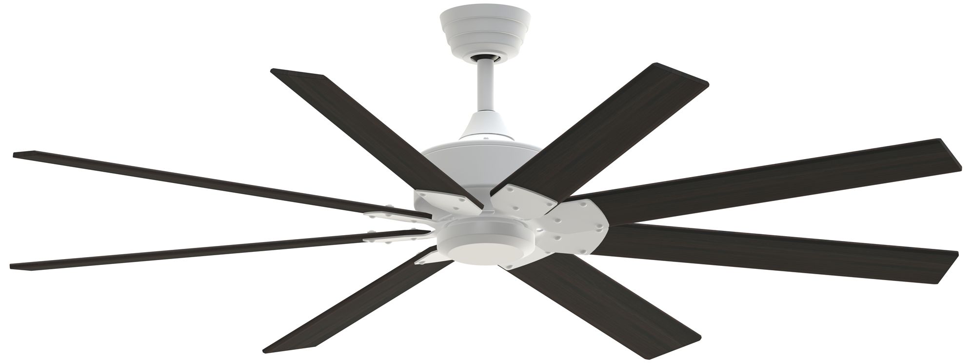 Levon Custom 64 in In/Out Smart Fan - Matte White w/ Dark Walnut Blades
