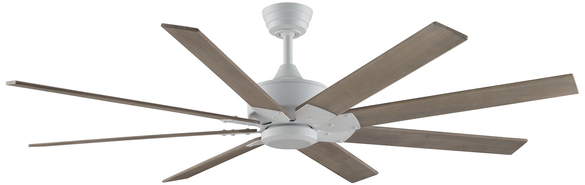 Levon Custom 64 in In/Out Smart Fan - Matte White w/ Washed Pine Blades