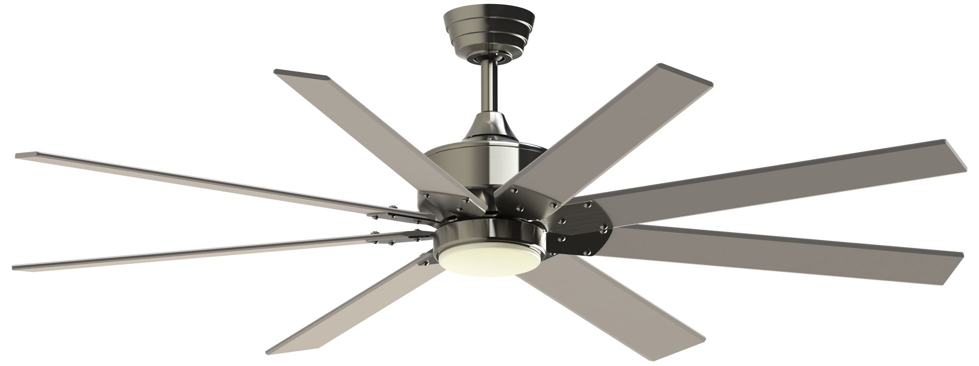 Levon Custom 64 in In/Out Smart Fan w/ LED CCT Lt Kit - Br. Nickel Blades