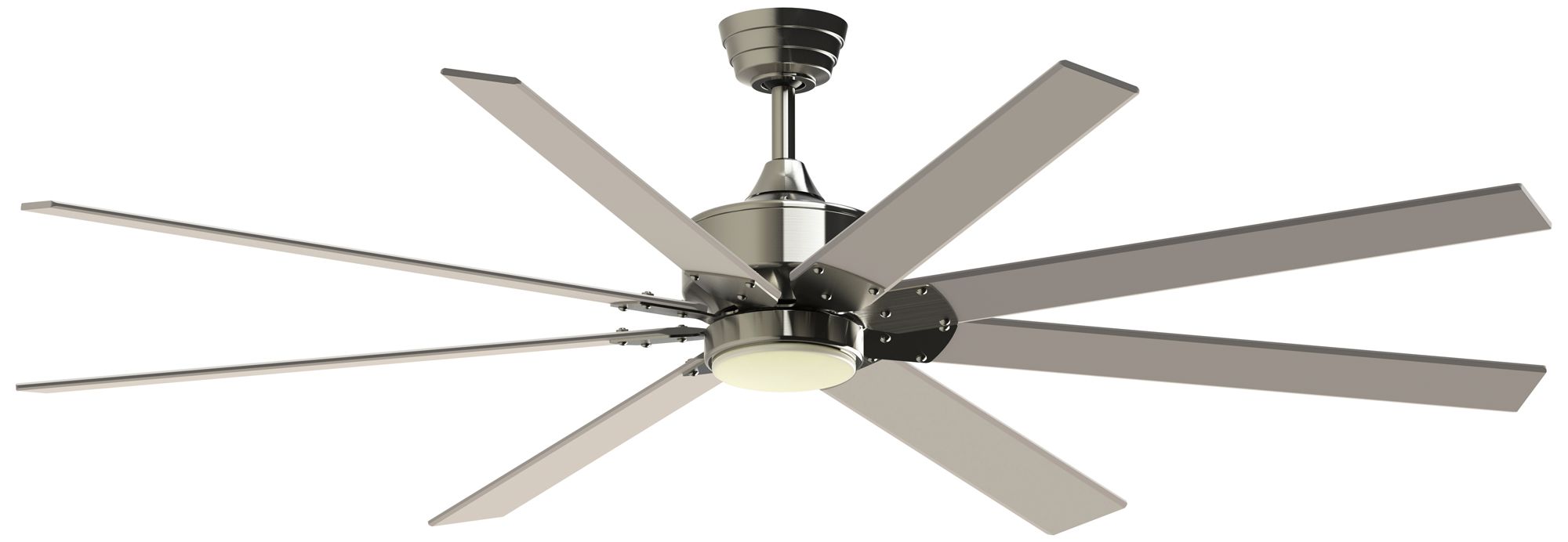 Levon Custom 72 in In/Out Smart Fan w/ LED CCT Lt Kit - Br. Nickel Blades