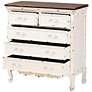Levron 33"W Brown and Antique White 5-Drawer Storage Cabinet
