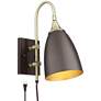 2_Lewes Bronze and Antique Brass Plug-In Wall Lamp