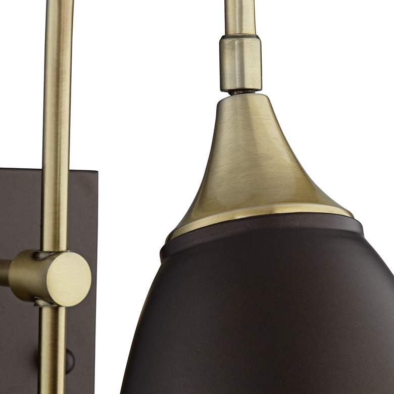 Image 3 Lewes Bronze and Antique Brass Plug-In Wall Lamp more views