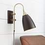6_Lewes Bronze and Antique Brass Plug-In Wall Lamp more views