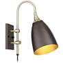 Lewes Bronze and Antique Brass Plug-In Wall Lamp