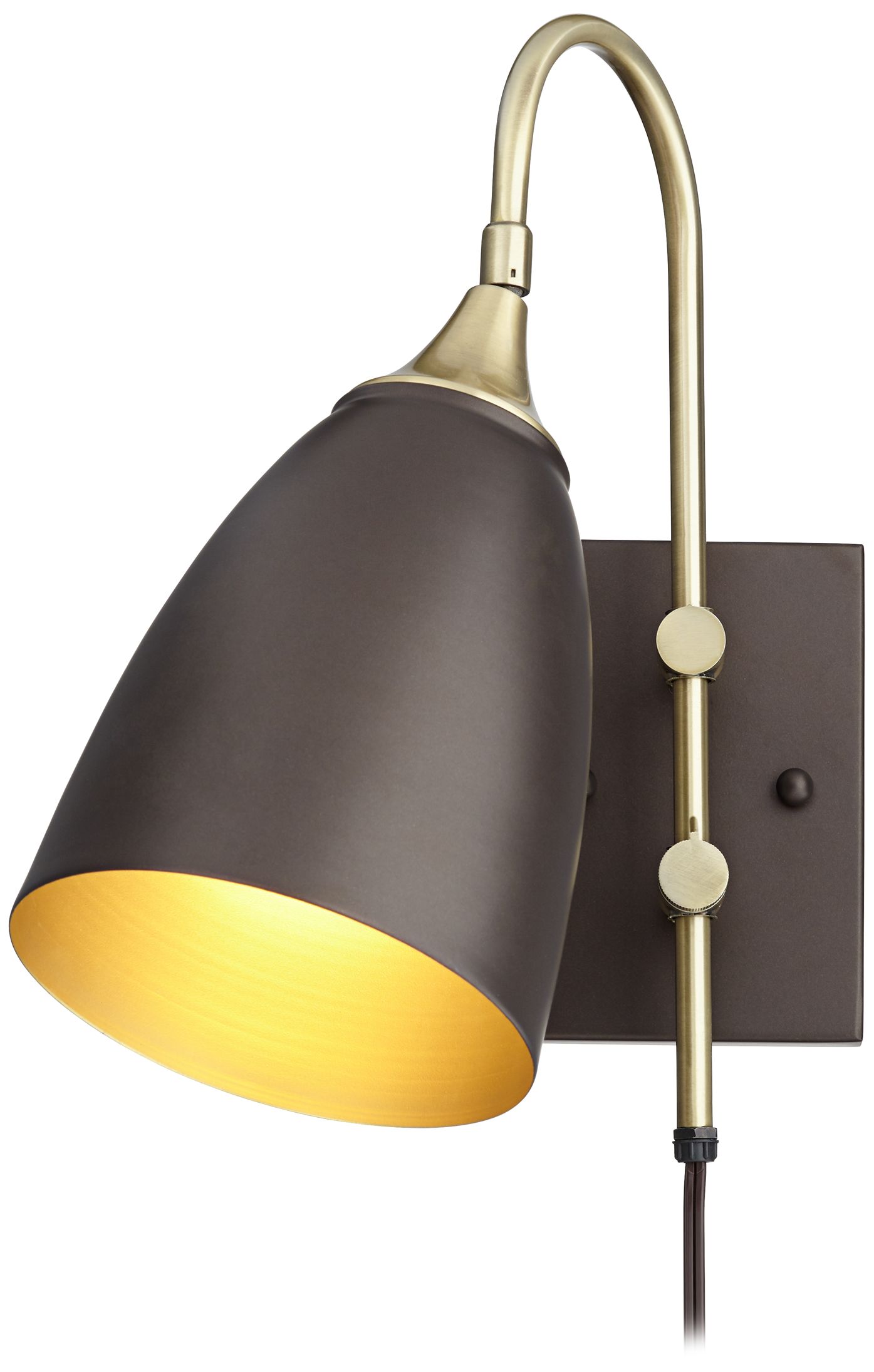 Lewes Bronze and Antique Brass Plug-In Wall Lamp