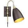 Lewes Bronze and Antique Brass Plug-In Wall Lamp