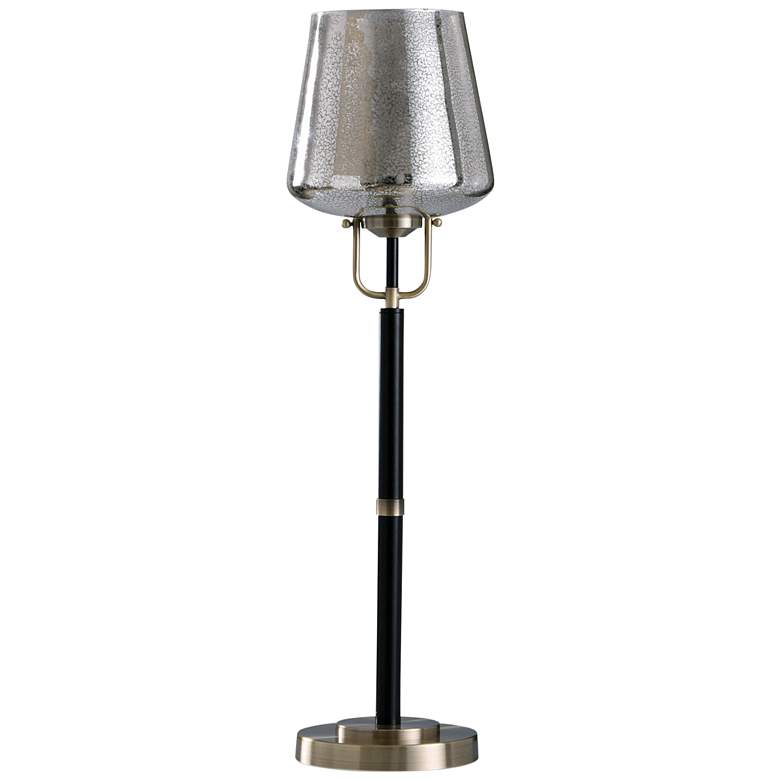 Image 1 Lewes Mercury Glass and Gold Steel Uplight Table Lamp