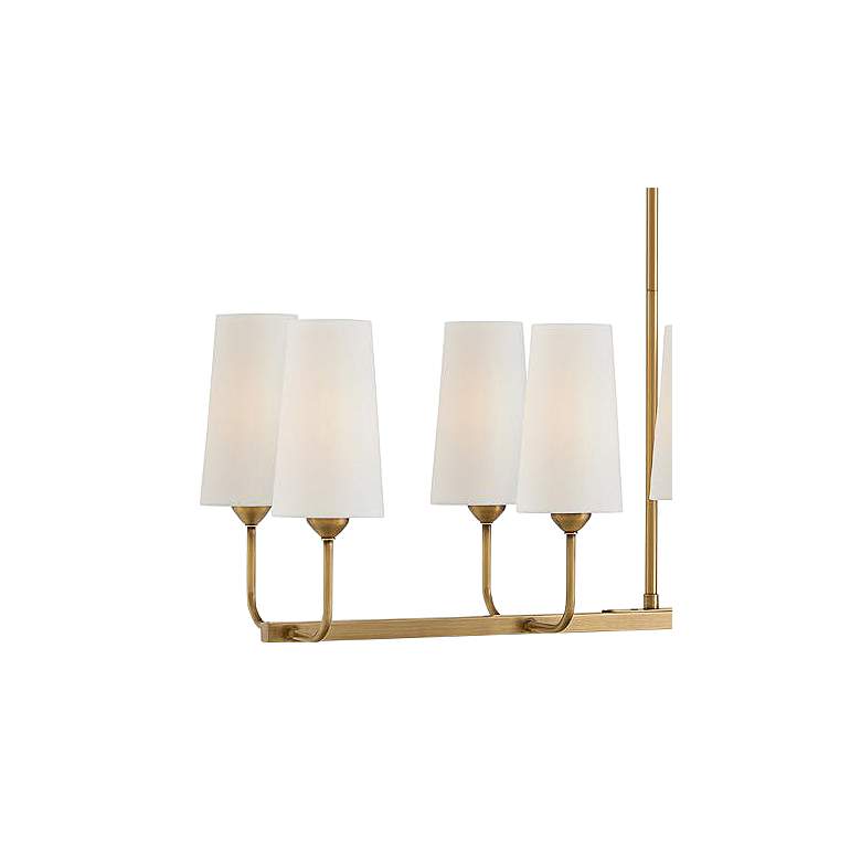 Image 2 Lewis 44 1/2"W Heritage Brass 10-Light Linear Chandelier more views