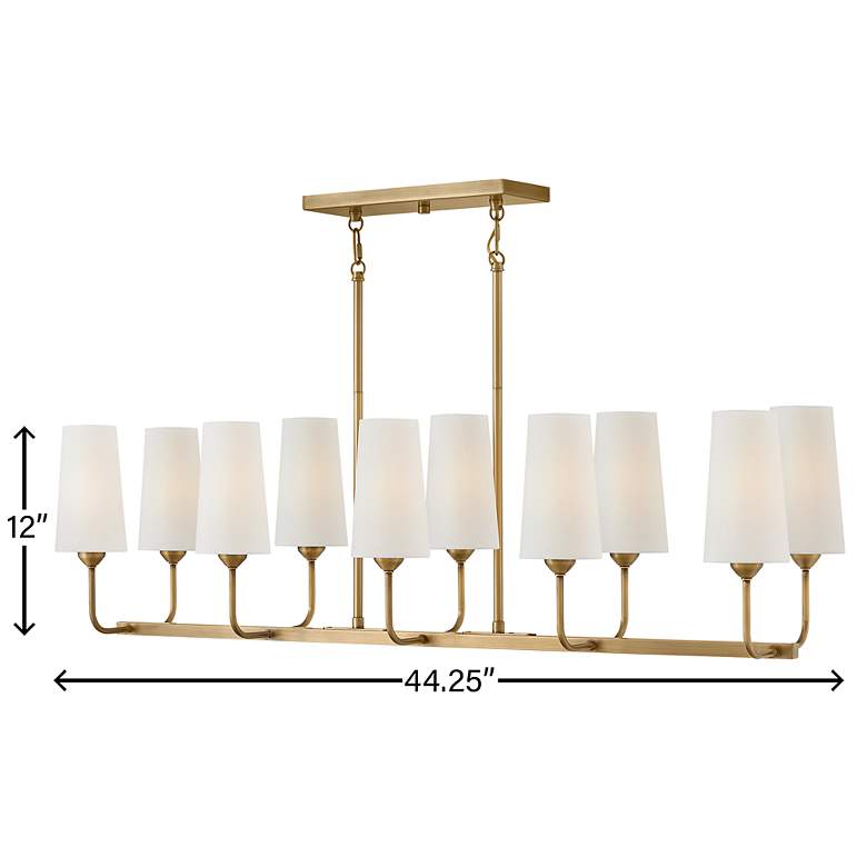 Image 6 Lewis 44 1/2"W Heritage Brass 10-Light Linear Chandelier more views