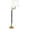 Lewis Deep Patina Bronze with Brass Swing Arm Floor Lamp